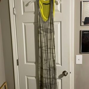 Enza costa layered grey/yellow midi dress. Size s